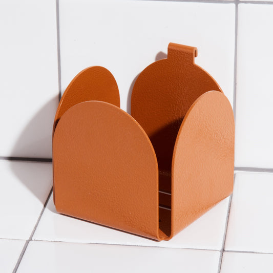 Aluminum basket holder hook in clay.